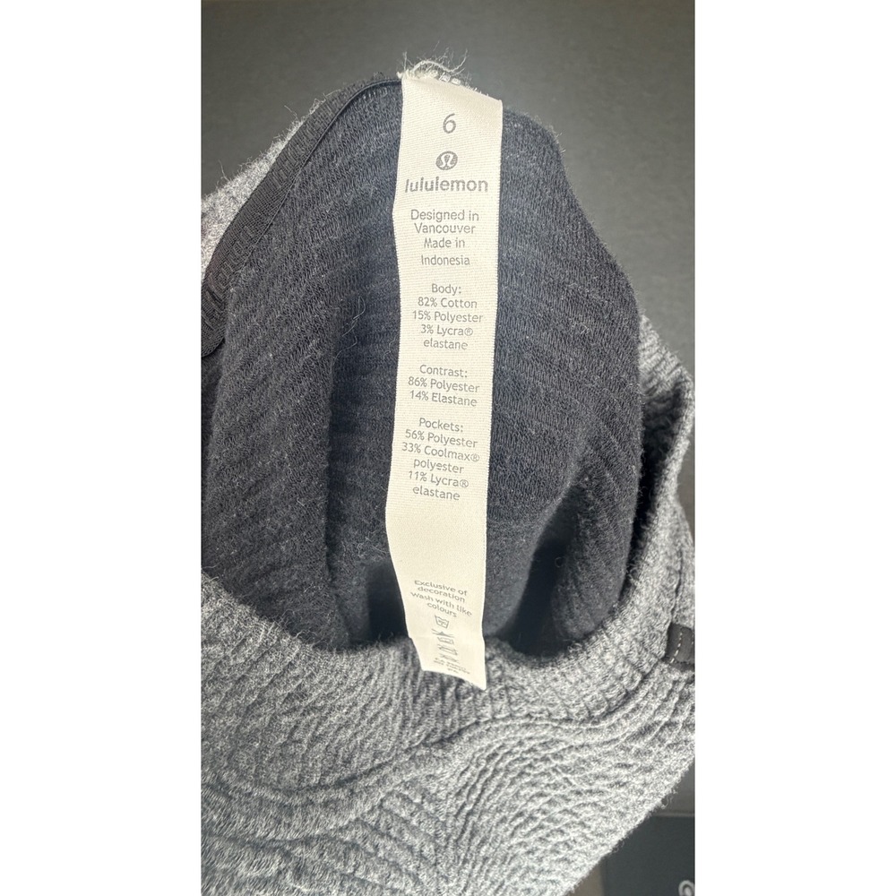 Lululemon On Repeat Gray Textured Knit Long Sleeve Mock Neck Mini Dress 6 - Picture 8 of 11